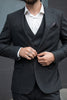 Tiavllya Fashion Men's Suits Slim Fit Double Breasted 3 Pieces Peak Lapel Tuxedos (Blazer+Vest+ Pant)