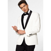 Tiavllya Fashion Men's White Suit Slim Fit 2 Pieces Shawl Lapel Tuxedo For Wedding (Blazer+Pants)