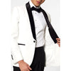 Tiavllya Fashion Men's White Suit Slim Fit 2 Pieces Shawl Lapel Tuxedo For Wedding (Blazer+Pants)