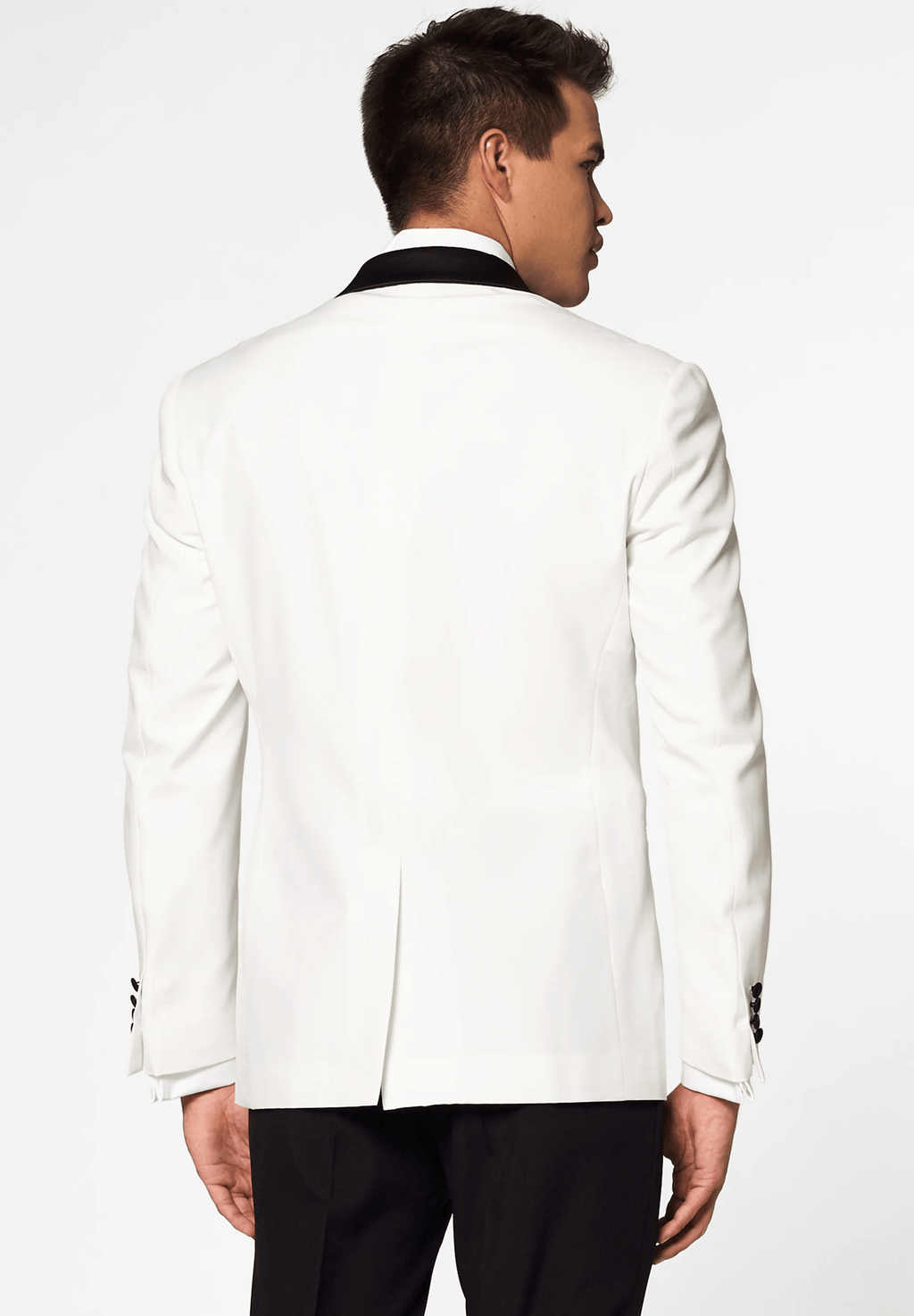 Tiavllya Fashion Men's White Suit Slim Fit 2 Pieces Shawl Lapel Tuxedo For Wedding (Blazer+Pants)