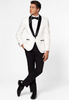 Tiavllya Fashion Men's White Suit Slim Fit 2 Pieces Shawl Lapel Tuxedo For Wedding (Blazer+Pants)