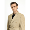 Tiavllya Fashion Mens 2 Pieces Suit Flat Champagne Tuxedos For Wedding (Blazer+Pants)