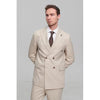 Tiavllya Fashion Mens 2 Pieces Suit Flat Double Breasted Tuxedos For Wedding (Blazer+Pants)