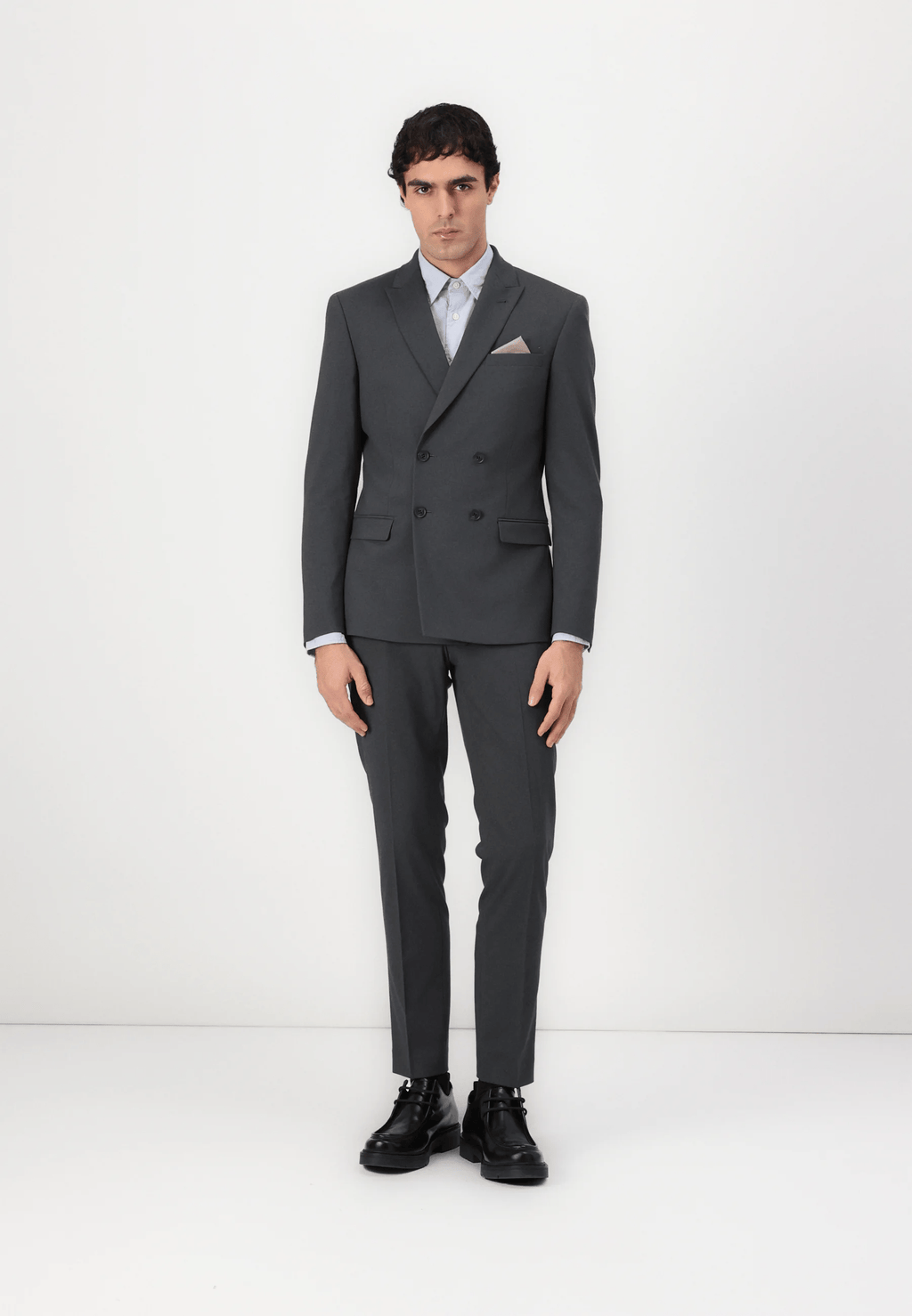 Tiavllya Fashion Mens 2 Pieces Suit Flat Double Breasted Tuxedos For Wedding (Blazer+Pants)