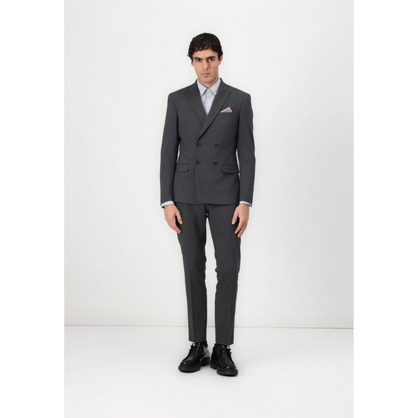 Tiavllya Fashion Mens 2 Pieces Suit Flat Double Breasted Tuxedos For Wedding (Blazer+Pants)