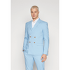 Tiavllya Fashion Mens 2 Pieces Suit Flat Double Breasted Tuxedos For Wedding (Blazer+Pants)