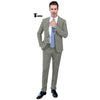 Tiavllya Fashion Mens Suit 2 Pieces Plaid Peak Lapel Tuxedos (Blazer+Pants)