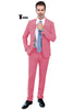 Tiavllya Fashion Mens Suit 2 Pieces Plaid Peak Lapel Tuxedos (Blazer+Pants)
