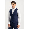 Tiavllya Fashion Mens Suit 3 Pieces Plaid Notch Lapel Tuxedos (Blazer+Vest+Pants)