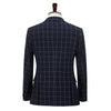 Tiavllya Fashion Mens Suit 3 Pieces Plaid Peak Lapel Tuxedos (Blazer+Vest+Pants)