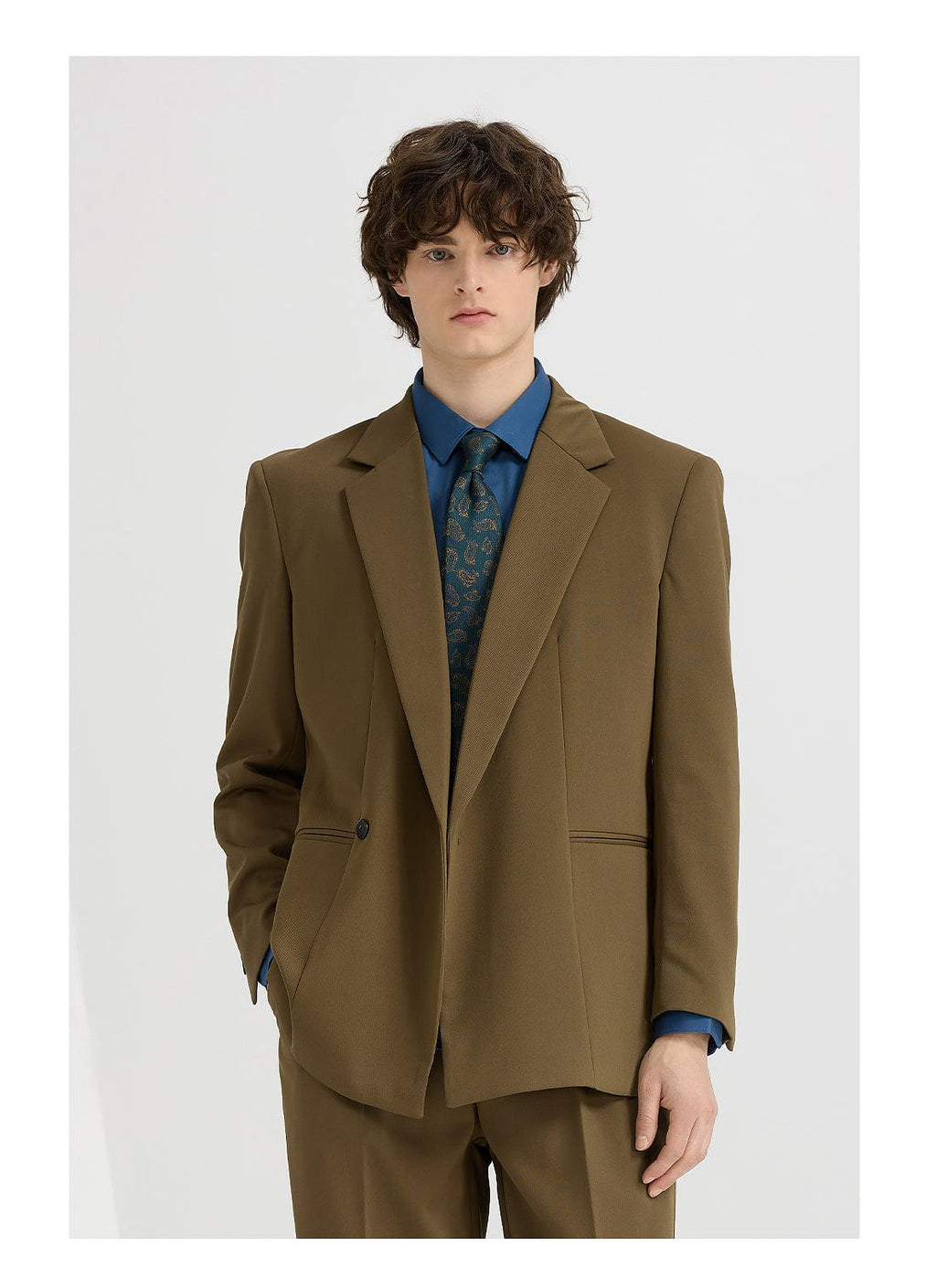 Tiavllya Fashionable 2-Piece Double-Breasted Men's Notch-Lapel Tuxedo Wedding Suit (Blazer + Pants)