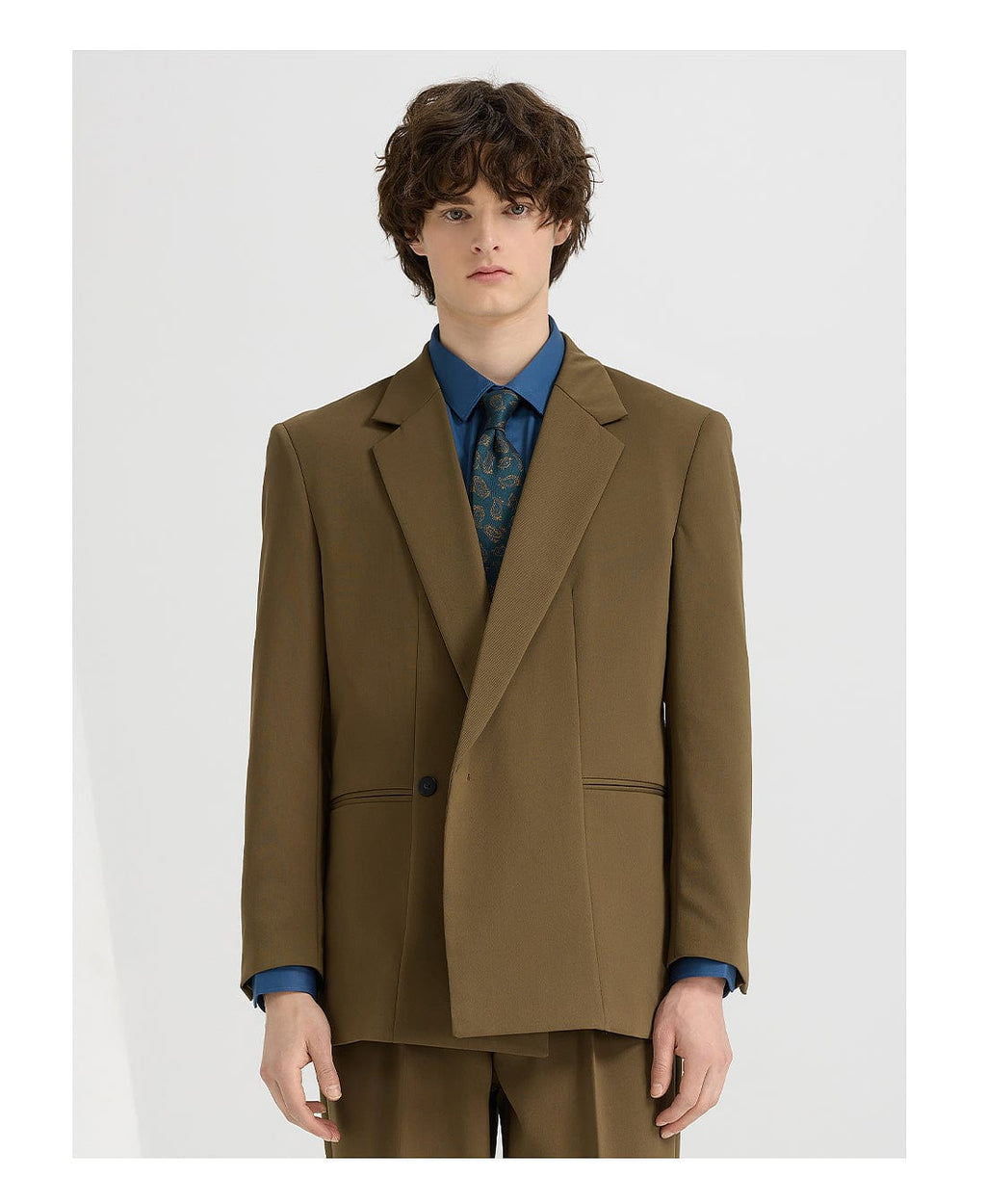 Tiavllya Fashionable 2-Piece Double-Breasted Men's Notch-Lapel Tuxedo Wedding Suit (Blazer + Pants)