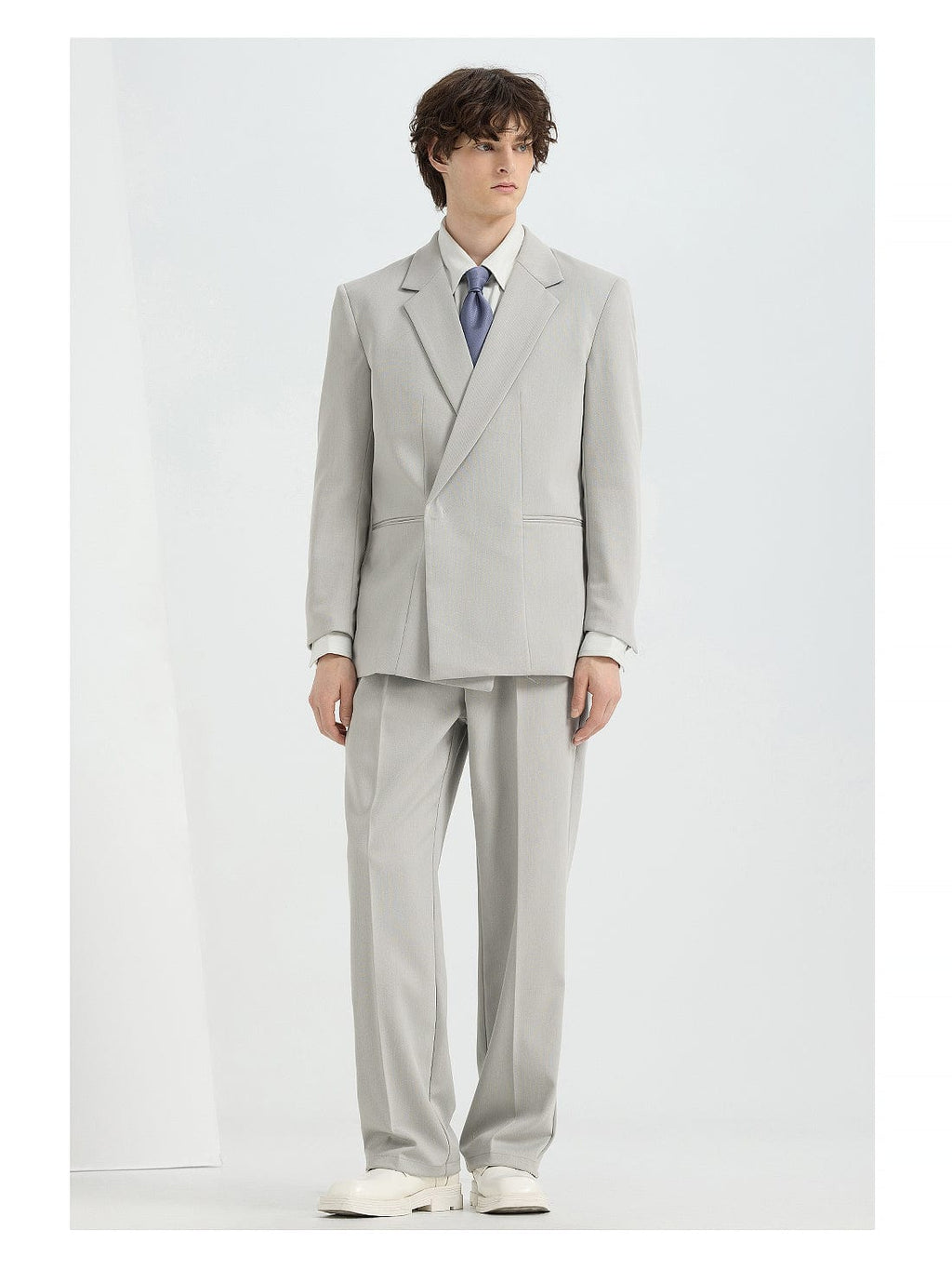 Tiavllya Fashionable 2-Piece Double-Breasted Men's Notch-Lapel Tuxedo Wedding Suit (Blazer + Pants)