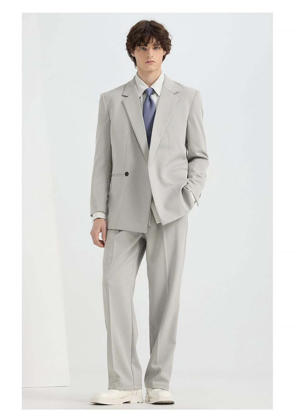 Tiavllya Fashionable 2-Piece Double-Breasted Men's Notch-Lapel Tuxedo Wedding Suit (Blazer + Pants)