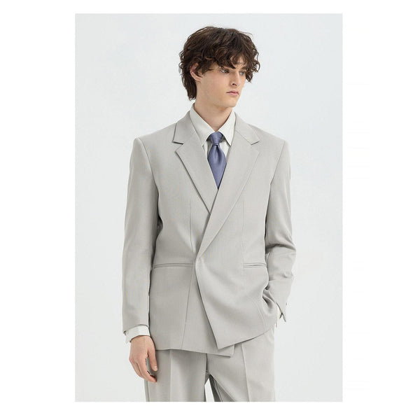Tiavllya Fashionable 2-Piece Double-Breasted Men's Notch-Lapel Tuxedo Wedding Suit (Blazer + Pants)