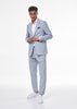 Tiavllya Formal 2 Pieces Mens Light Blue Suit Flat Notch Lapel Tuxedos For Wedding (Blazer+Pants)