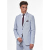 Tiavllya Formal 2 Pieces Mens Light Blue Suit Flat Notch Lapel Tuxedos For Wedding (Blazer+Pants)
