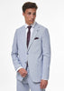 Tiavllya Formal 2 Pieces Mens Light Blue Suit Flat Notch Lapel Tuxedos For Wedding (Blazer+Pants)
