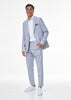 Tiavllya Formal 2 Pieces Mens Light Blue Suit Flat Notch Lapel Tuxedos For Wedding (Blazer+Pants)