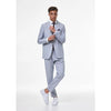 Tiavllya Formal 2 Pieces Mens Light Blue Suit Flat Notch Lapel Tuxedos For Wedding (Blazer+Pants)