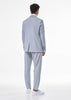 Tiavllya Formal 2 Pieces Mens Light Blue Suit Flat Notch Lapel Tuxedos For Wedding (Blazer+Pants)