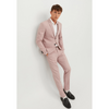 Tiavllya Formal 2 Pieces Mens Pink Suit Flat Notch Lapel Tuxedos For Wedding (Blazer+Pants)