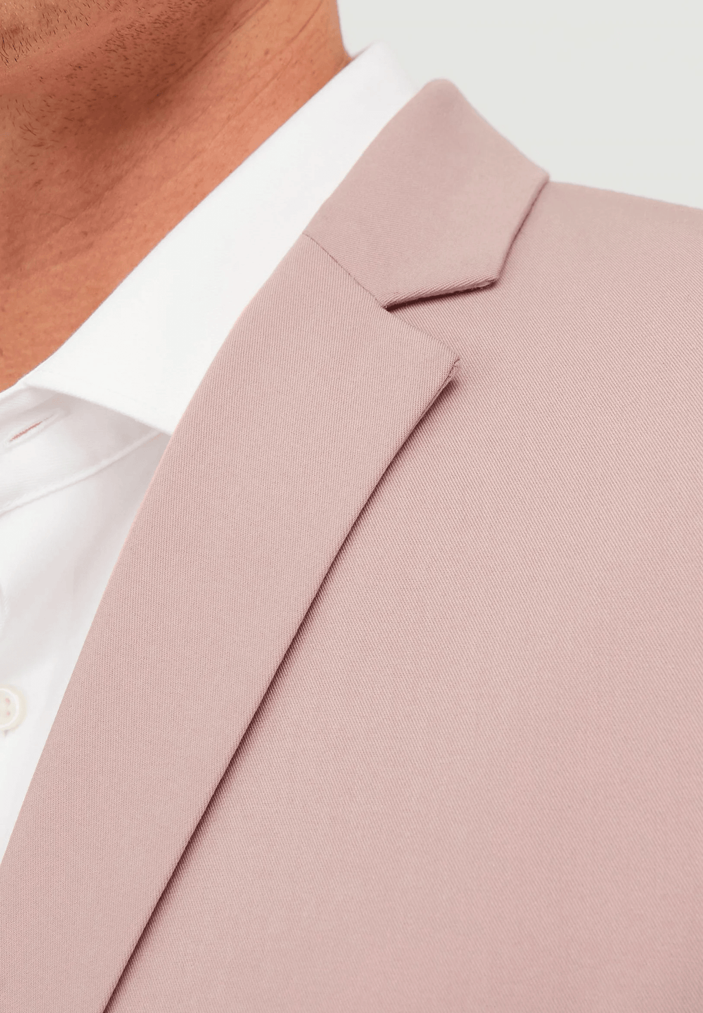 Tiavllya Formal 2 Pieces Mens Pink Suit Flat Notch Lapel Tuxedos For Wedding (Blazer+Pants)