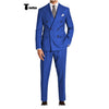 Tiavllya Formal 2 Pieces Mens Suit Flat Peak Lapel Double Breasted Tuxedos For Wedding (Blazer+Pants)