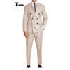 Tiavllya Formal 2 Pieces Mens Suit Flat Peak Lapel Double Breasted Tuxedos For Wedding (Blazer+Pants)