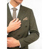 Tiavllya Formal 2 Pieces Mens Suit Flat Peak Lapel Double Breasted Tuxedos For Wedding (Blazer+Pants)