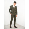 Tiavllya Formal 2 Pieces Mens Suit Flat Peak Lapel Double Breasted Tuxedos For Wedding (Blazer+Pants)