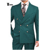 Tiavllya Formal 2 Pieces Mens Suit Flat Peak Lapel Tuxedos For Wedding (Blazer+Pants)