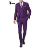 Tiavllya Formal 3 Pieces Mens Suit Flat Notch Lapel Tuxedos For Wedding (Blazer+vest+Pants)