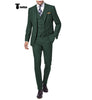 Tiavllya Formal 3 Pieces Mens Suit Flat Notch Lapel Tuxedos For Wedding (Blazer+vest+Pants)