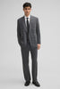 Tiavllya Formal Men's 2 Pieces Mens Suit Notch Lapel Striped Tuxedos (Blazer+Pants)