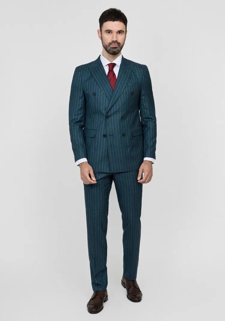 Tiavllya Formal Men's 2 Pieces Mens Suit Notch Lapel Striped Tuxedos (Blazer+Pants)