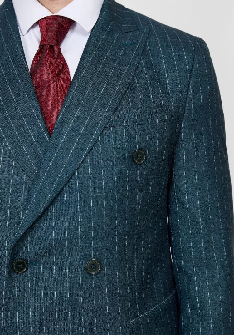 Tiavllya Formal Men's 2 Pieces Mens Suit Notch Lapel Striped Tuxedos (Blazer+Pants)