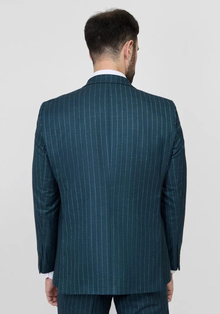 Tiavllya Formal Men's 2 Pieces Mens Suit Notch Lapel Striped Tuxedos (Blazer+Pants)