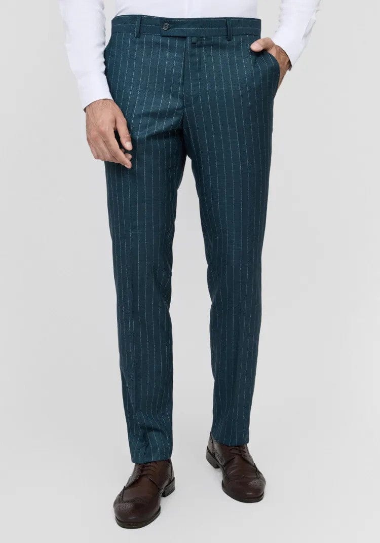 Tiavllya Formal Men's 2 Pieces Mens Suit Notch Lapel Striped Tuxedos (Blazer+Pants)