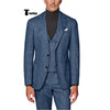 Tiavllya Formal Men's 3 Piece Suit Herringbone Tweed Notch Lapel Tuxedos (Blazer+vest+Pants)