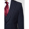 Tiavllya Formal Men's 3 Pieces Mens Suit Notch Lapel Striped Tuxedos (Blazer+Vest+Pants)
