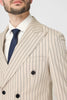 Tiavllya Formal Men's 3 Pieces Mens Suit Notch Lapel Striped Tuxedos (Blazer+Vest+Pants)