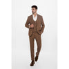 Tiavllya Formal Men's 3 Pieces Mens Suit Peak Lapel Striped Tuxedos (Blazer+Vest+Pants)