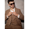 Tiavllya Formal Men's 3 Pieces Mens Suit Peak Lapel Striped Tuxedos (Blazer+Vest+Pants)