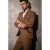 Tiavllya Formal Men's 3 Pieces Mens Suit Peak Lapel Striped Tuxedos (Blazer+Vest+Pants)