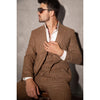 Tiavllya Formal Men's 3 Pieces Mens Suit Peak Lapel Striped Tuxedos (Blazer+Vest+Pants)