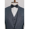 Tiavllya Formal Men's 3 Pieces Mens Suit Peak Lapel Striped Tuxedos (Blazer+Vest+Pants)