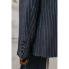 Tiavllya Formal Men's 3 Pieces Mens Suit Peak Lapel Striped Tuxedos (Blazer+Vest+Pants)