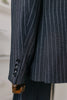 Tiavllya Formal Men's 3 Pieces Mens Suit Peak Lapel Striped Tuxedos (Blazer+Vest+Pants)