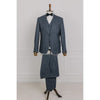 Tiavllya Formal Men's 3 Pieces Mens Suit Peak Lapel Striped Tuxedos (Blazer+Vest+Pants)
